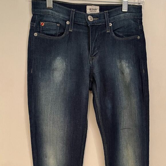 New Hudson Cotton Denim Medium Dark Wash Distressed Casual Skinny Jeans 24 NWOT - Picture 14 of 14